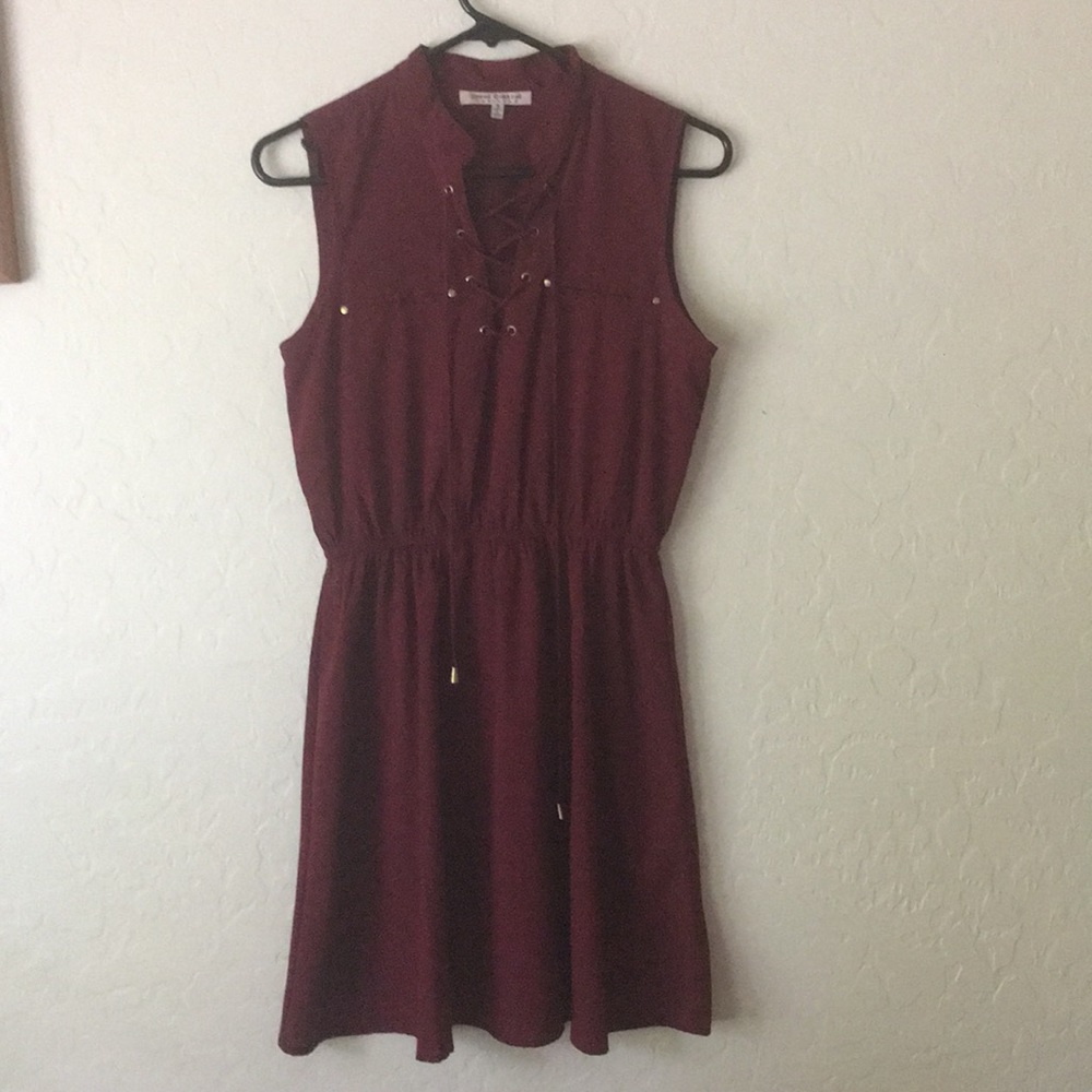 Maroon work-style dress